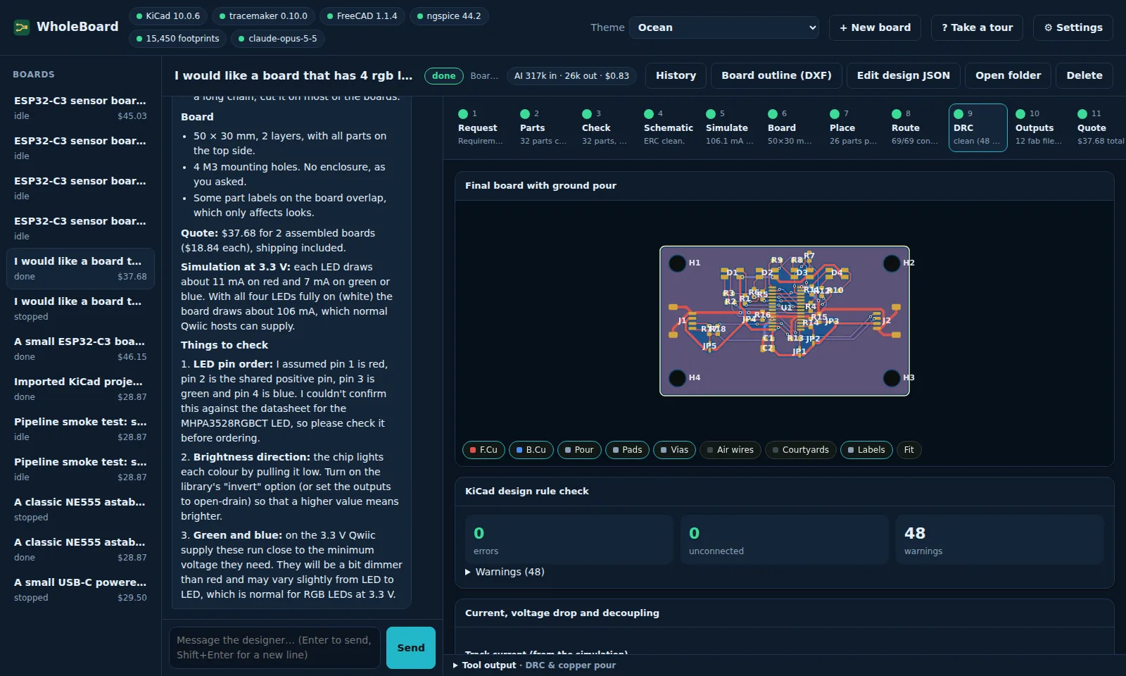 WholeBoard in the Ocean theme